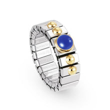 Carica l'immagine nel visualizzatore di Gallery, 040101-009 Nomination Anello Estensibile Donna in Acciaio e Oro 18KT con Agata Celeste