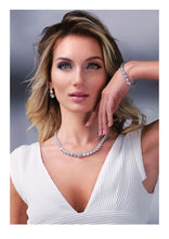 Carica l'immagine nel visualizzatore di Gallery, parure a tennis con cristalli bianchi in metallo rodiato