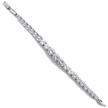 Carica l'immagine nel visualizzatore di Gallery, Bracciale Tennis a scalare rodiato con cristalli di cubic zirconia bianchi