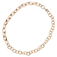 Carica l'immagine nel visualizzatore di Gallery, collana a catena a due tipi di maglie diverse colore oro giallo