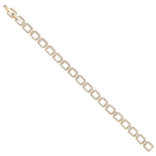 Carica l'immagine nel visualizzatore di Gallery, Bracciale con disegni geometrici placcato oro giallo con cubic zirconia
