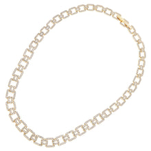 Carica l'immagine nel visualizzatore di Gallery, Collana con disegni geometrici placcata oro giallo con cubic zirconia
