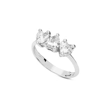 Carica l'immagine nel visualizzatore di Gallery, AAZ 084 Anello Trilogy donna Ambrosia Gioielli in Oro Bianco 18kt e Zirconi a forma di Cuore