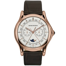 Carica l'immagine nel visualizzatore di Gallery, EMPORIO ARMANI Swiss Made ARS4202 - Orologio a Fasi Lunari da Uomo in Pelle marrone placcato Oro Rosa