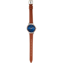 Carica l'immagine nel visualizzatore di Gallery, FOSSIL ES4795 Orologio Fossil da donna in pelle marrone e quadrante Blu