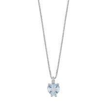 Carica l'immagine nel visualizzatore di Gallery, GLQ 306 Collana in Oro 18kt con Acquamarina a Cuore e Diamanti di COMETE Gioielli