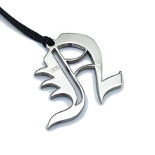 Carica l'immagine nel visualizzatore di Gallery, KRIS Collana con Pendente Lettera Gotica N in Acciaio e Cotone Cerato HGTLXX14