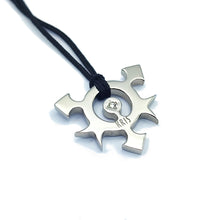 Carica l'immagine nel visualizzatore di Gallery, KRIS Collana con Pendente Stella Ninja in Acciaio Diamante e Cotone Cerato HSMMDD24