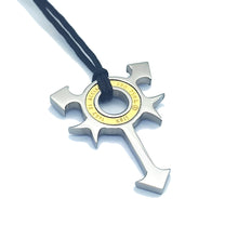 Carica l'immagine nel visualizzatore di Gallery, KRIS Collana con Pendente Stella Ninja in Acciaio Oro e Cotone Cerato HSMMXO23