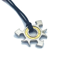 Carica l'immagine nel visualizzatore di Gallery, KRIS Collana con Pendente Stella Ninja in Acciaio Oro e Cotone Cerato HSMMXO24