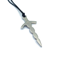 Carica l'immagine nel visualizzatore di Gallery, KRIS Collana con Pendente a Spadino in Acciaio e Cotone Cerato HSPMXX31