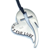 Carica l'immagine nel visualizzatore di Gallery, KRIS Collana con Pendente Cuore con pugnale in Acciaio e Cotone Cerato HSPMXX45