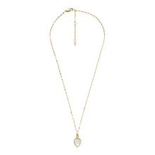 Carica l'immagine nel visualizzatore di Gallery, Fossil JF04248710 Collana Donna con pendente a goccia in Acciaio Dorato con madreperla bianca