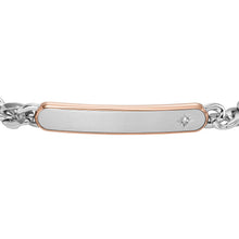 Carica l'immagine nel visualizzatore di Gallery, Fossil JF04395998 Bracciale Uomo in Acciaio a Catena con Piastrina - Classic jewelry