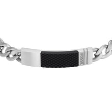 Carica l'immagine nel visualizzatore di Gallery, Fossil JF04411040 Bracciale Uomo in Acciaio a Catena con Piastrina - TEXTURED PLAQUE