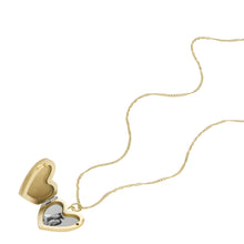 Carica l'immagine nel visualizzatore di Gallery, Fossil JF04430710 Collana Donna con pendente a Cuore con scrigno in Acciaio Dorato con madreperla