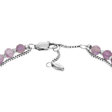 Carica l'immagine nel visualizzatore di Gallery, Fossil JF04685040 Bracciale Donna in Acciaio Multifilo Con Ametista Viola