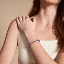 Carica l'immagine nel visualizzatore di Gallery, Fossil JF04685040 Bracciale Donna in Acciaio Multifilo Con Ametista Viola
