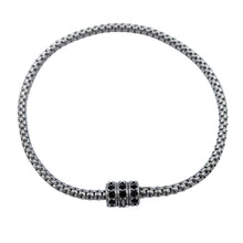 Carica l'immagine nel visualizzatore di Gallery, JPBR0756B CESARE PACIOTTI Jewels Bracciale Elastico da Donna in Argento 925 e Zirconi Neri