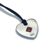 Carica l'immagine nel visualizzatore di Gallery, KRIS Collana con Pendente Cuore con Granato in Acciaio e Cotone cerato SCG05