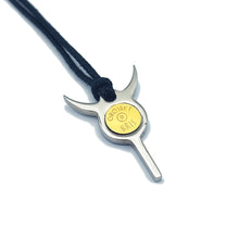 Carica l'immagine nel visualizzatore di Gallery, KRIS Collana con Pendente Toro in Acciaio Oro e Cotone Cerato SCO14