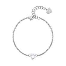 Carica l'immagine nel visualizzatore di Gallery, SDZ67 Bracciale SAGAPO Dazzly in acciaio con centrale in Cubic Zirconia a forma di cuore