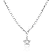 Carica l'immagine nel visualizzatore di Gallery, Collana con pendente a forma di stella con cristalli bianchi in Acciaio di S'agapò HAPPY SHAR20