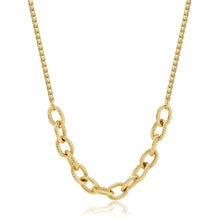 Carica l'immagine nel visualizzatore di Gallery, Collana girocollo con catena spiga e rolò lavorata Sagapo CHUNKY in Acciaio dorato SHK62