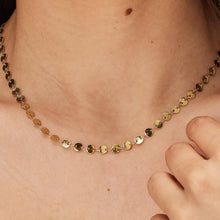 Carica l'immagine nel visualizzatore di Gallery, Collana girocollo con catena a dischetti in acciaio PVD oro 14k S'Agapò CHUNKY SHK84