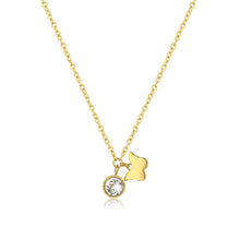 Carica l'immagine nel visualizzatore di Gallery, Collana con cristallo e pendente a forma di Farfalla in Acciaio dorato di S'agapò LUCKY LIGHT SKT26