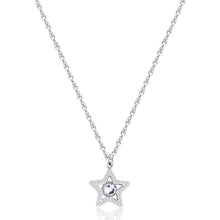 Carica l'immagine nel visualizzatore di Gallery, Collana con pendente a forma di stella in Acciaio con cristallo al centro