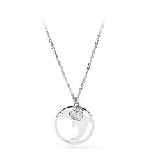 Carica l'immagine nel visualizzatore di Gallery, Collana con pendenti a forma di Delfino e Cuore con cristalli in Acciaio di S'agapò LUCKY HOOP SLH03