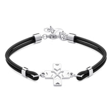 Carica l'immagine nel visualizzatore di Gallery, Bracciale Uomo con Croce in acciaio e gomma nera di S'AGAPò REBEL SRB18