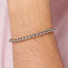 Carica l'immagine nel visualizzatore di Gallery, Bracciale Uomo in acciaio con catena a spiga S'AGAPò RIPPLE SRP24