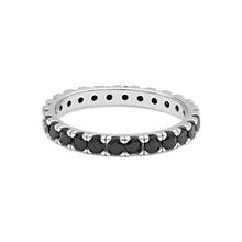 Carica l'immagine nel visualizzatore di Gallery, COMETE Uomo Argento UAN 121 Anello con Zirconi Neri - Tennis