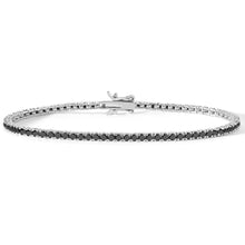 Carica l'immagine nel visualizzatore di Gallery, COMETE Uomo Argento UBR 898 Bracciale con Zirconi Neri da 2mm - Tennis