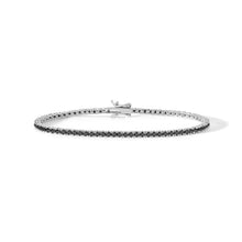Carica l'immagine nel visualizzatore di Gallery, COMETE Uomo Argento UBR 898 Bracciale con Zirconi Neri da 2mm - Tennis