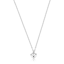 Carica l'immagine nel visualizzatore di Gallery, Collana sottile con cuore bombato pendente In acciaio Lucido di colore argento.