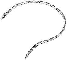Carica l'immagine nel visualizzatore di Gallery, bracciale tennis in argento con zirconi neri e bianchi da 3mm