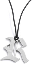 Carica l'immagine nel visualizzatore di Gallery, KRIS Collana con Pendente Lettera Gotica R in Acciaio e Cotone Cerato HGTLXX18