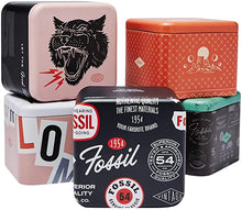 Carica l'immagine nel visualizzatore di Gallery, astucci in latta per orologi con stampe diverse di diversi colori