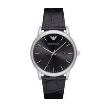 Carica l'immagine nel visualizzatore di Gallery, EMPORIO ARMANI AR2500 Luigi Orologio Uomo in Pelle Nero e Quadrante Nero