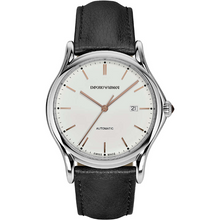 Carica l'immagine nel visualizzatore di Gallery, EMPORIO ARMANI Swiss Made ARS3023 - Orologio Meccanico Uomo in Pelle Nera