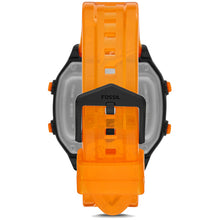 Carica l'immagine nel visualizzatore di Gallery, FOSSIL FS5678 Orologio LCD digitale retrò in nylon Arancione neon