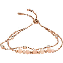 Carica l'immagine nel visualizzatore di Gallery, Fossil JF03529791 Set Bracciale e Girocollo in Acciaio color Oro Rosa e Pietra di Luna - Rose Beads
