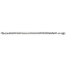 Carica l'immagine nel visualizzatore di Gallery, Fossil JF04138998 Bracciale Uomo a Catena in Acciaio Colore Argento e Oro Giallo