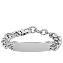 Carica l'immagine nel visualizzatore di Gallery, Fossil JF04155040 Bracciale Uomo in Acciaio a Catena con Piastrina - Drew