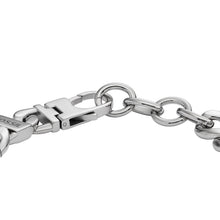 Carica l'immagine nel visualizzatore di Gallery, Fossil JF04155040 Bracciale Uomo in Acciaio a Catena con Piastrina - Drew