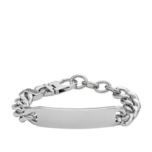 Carica l'immagine nel visualizzatore di Gallery, Fossil JF04155040 Bracciale Uomo in Acciaio a Catena con Piastrina - Drew