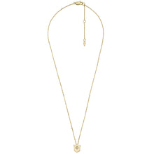 Carica l'immagine nel visualizzatore di Gallery, Fossil JF04351710 Collana Donna con pendente a Scudo in acciaio Dorato - Essentials Heritage